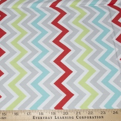 Chevron - Red, Green, Teal & Gray